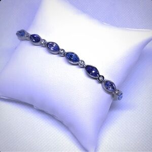Lia Sophia Blue Purple Stone Zirconia Crystal Clasp Bracelet